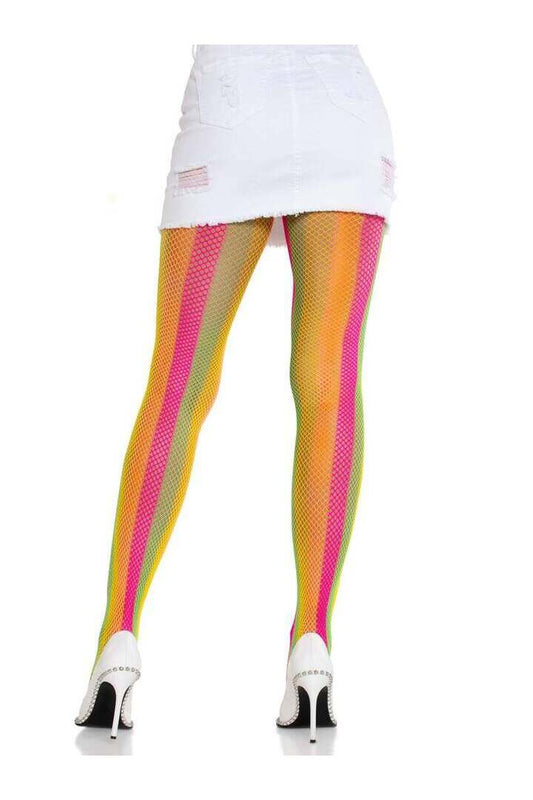 Leg Avenue Solara Net Rainbow Tights Multicolor in One Size 1