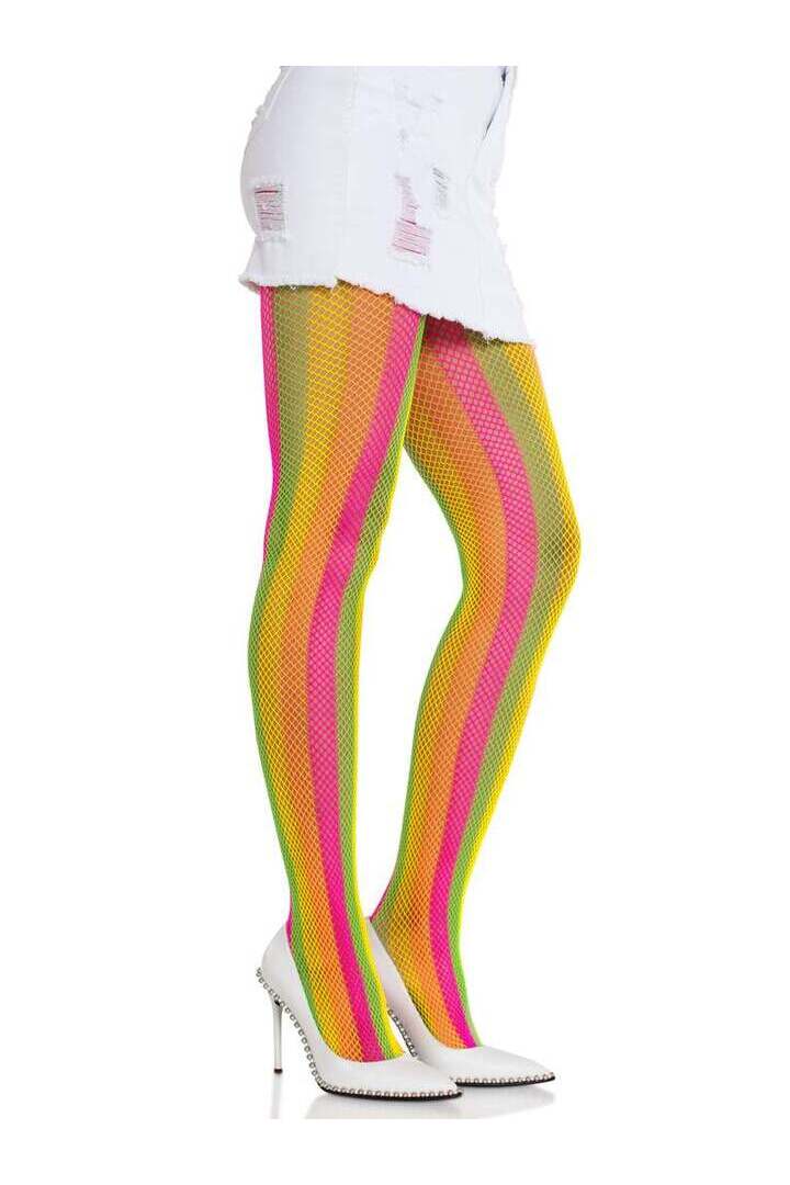 Leg Avenue Solara Net Rainbow Tights Multicolor in One Size 2