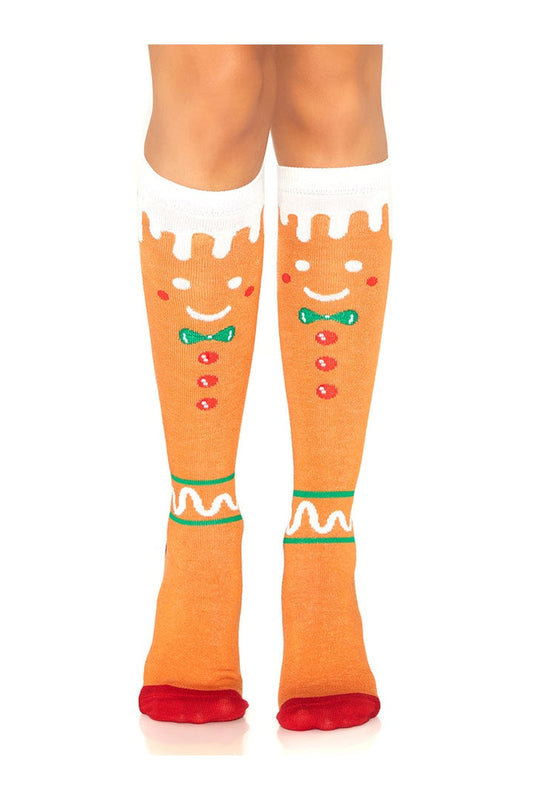 Leg Avenue Sonia Gingerbread Man Socks Multicolor in One Size 3