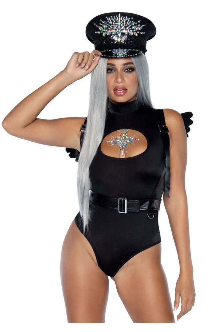 Leg Avenue Spandex Keyhole Bodysuit in Black 2