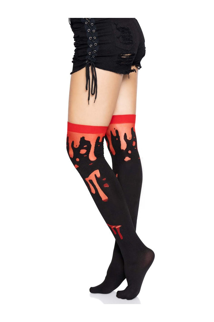 Leg Avenue Splatter Thigh Highs in One Size 2