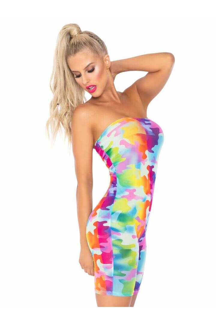 Leg Avenue Spotted You Camo Romper in Multicolor 2