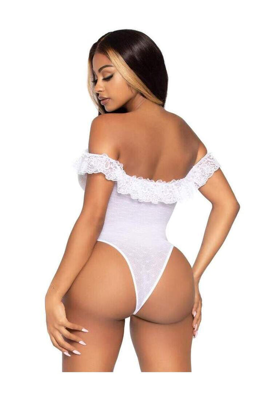 Leg Avenue Spring Fling Teddy Bodysuit White in One Size 1