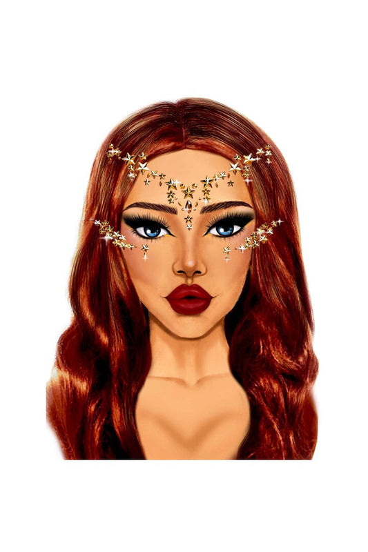 Leg Avenue Star Sign Face Jewels Sticker Gold in One Size