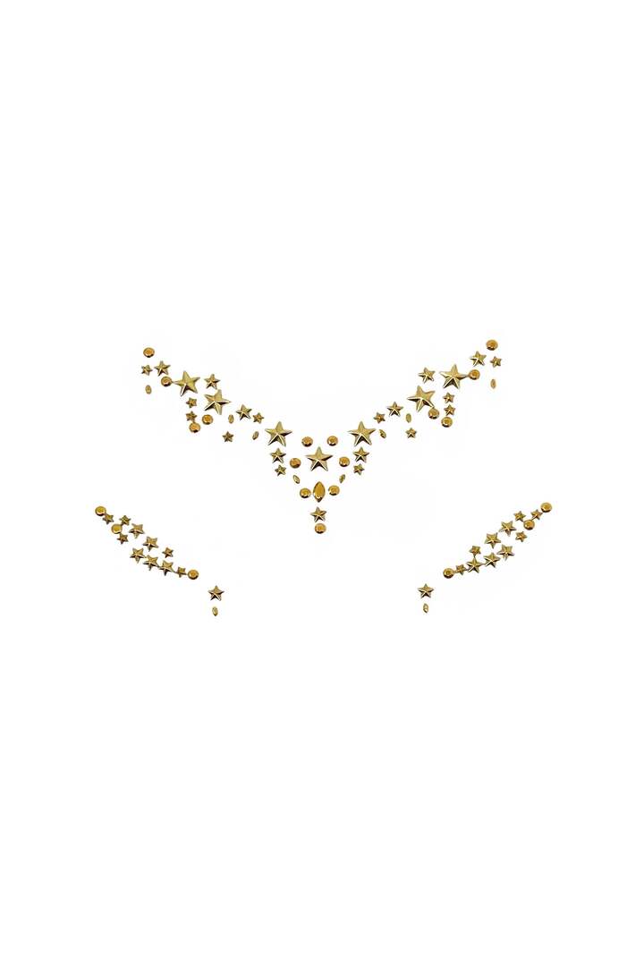 Leg Avenue Star Sign Face Jewels Sticker Gold in One Size 1