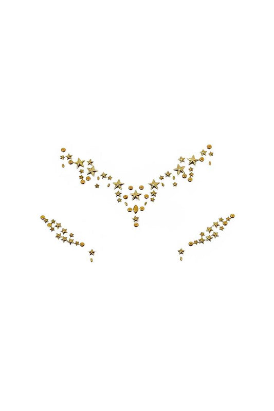 Leg Avenue Star Sign Face Jewels Sticker Gold in One Size 1