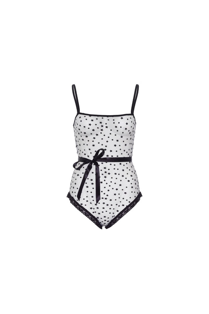 Leg Avenue Stargazer Sheer Bodysuit White/Black 5
