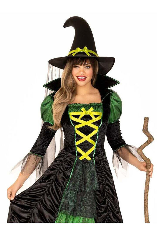 Leg Avenue Storybook Witch Costume in Black/Green
