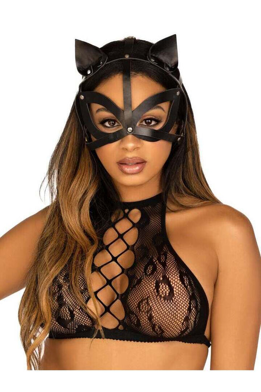 Leg Avenue Studded Cat Mask Black in One Size
