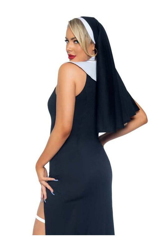 Leg Avenue Sultry Sinner Nun Costume in Black/White 1