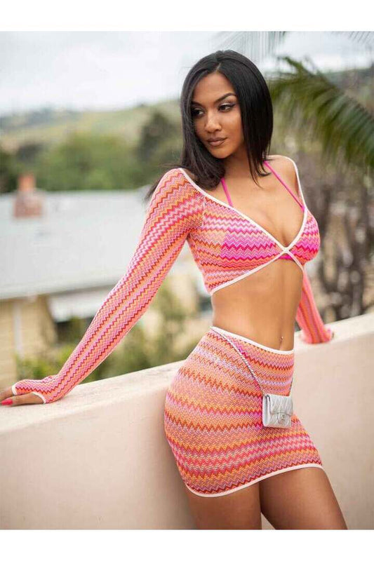 Leg Avenue Love to Love Rhinestone Lace Bra Set in White