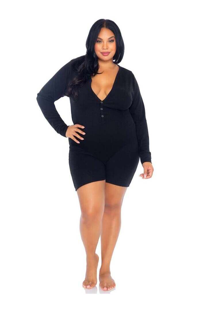 Leg Avenue Sweet Dreams Plus Long Johns Romper 3