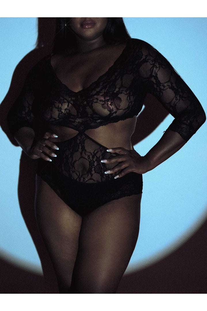 Leg Avenue Sweet Surprise Plus Lace Teddy in Queen Size 2