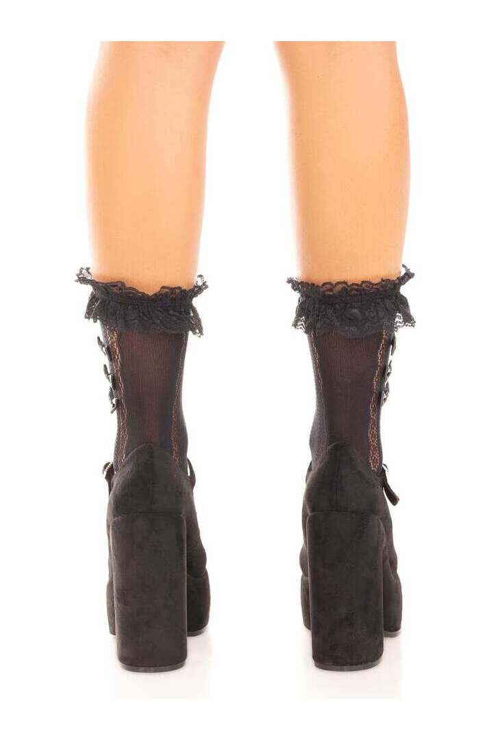 Leg Avenue Sweetheart Lace Ankle Socks in One Size 2