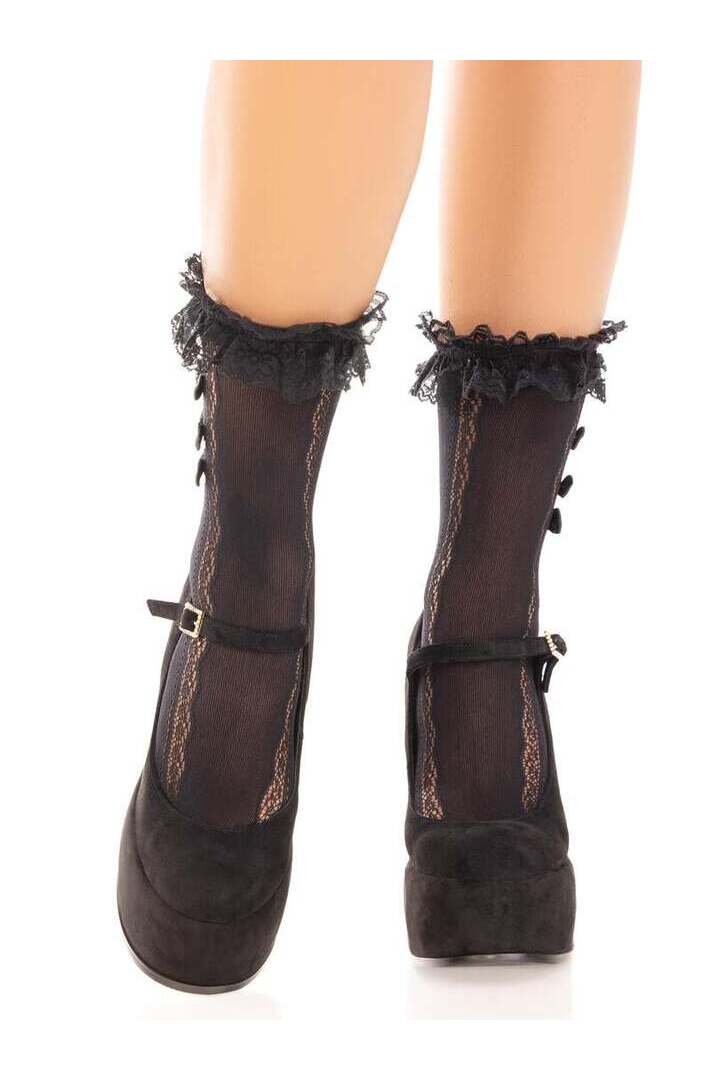 Leg Avenue Sweetheart Lace Ankle Socks in One Size 3