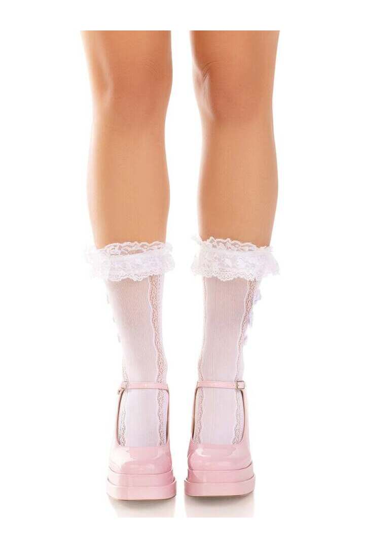 Leg Avenue Sweetheart Lace Ankle Socks in One Size 7