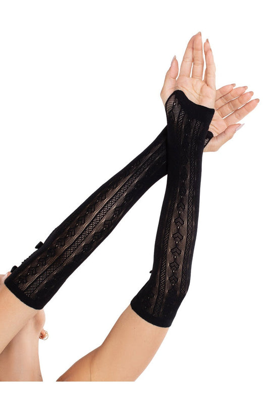 Leg Avenue Sweetheart Striped Arm Warmers in One Size 1