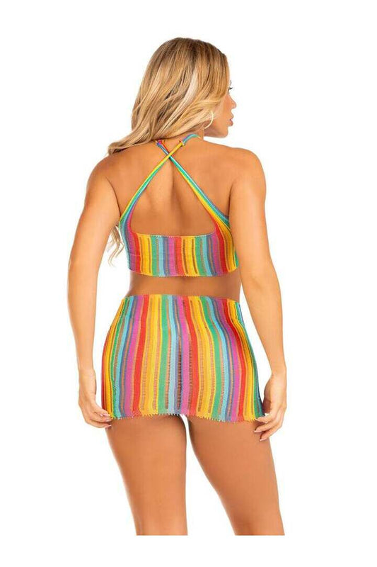 Leg Avenue Technicolor Dream Rainbow Mini Dress Rainbow in One Size 1