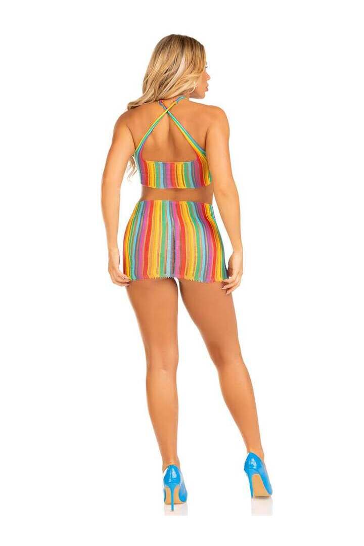 Leg Avenue Technicolor Dream Rainbow Mini Dress Rainbow in One Size 5