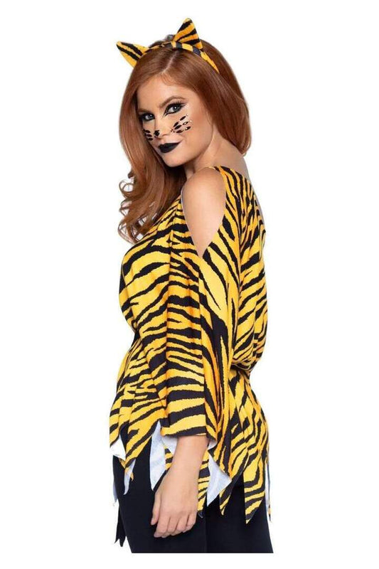 Leg Avenue Tiger Costume Poncho Set Orange in One Size 1