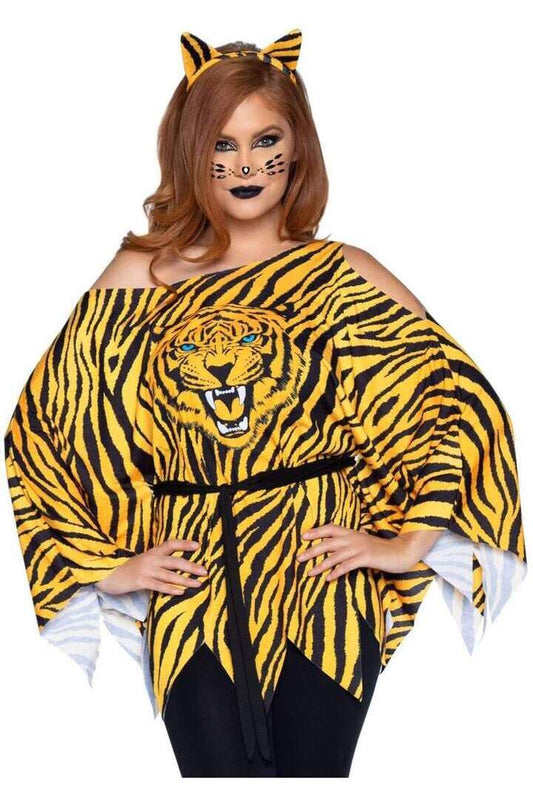 Leg Avenue Tiger Costume Poncho Set Orange in One Size