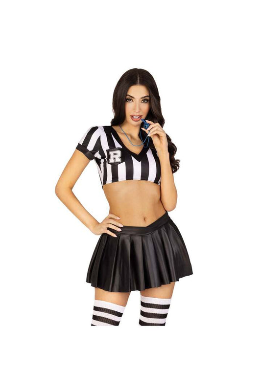 Leg Avenue Time Out Ref Costume Black/White