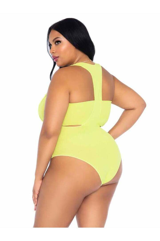 Leg Avenue Tongue Tied Plus Bodysuit Set in 1X/2X 1