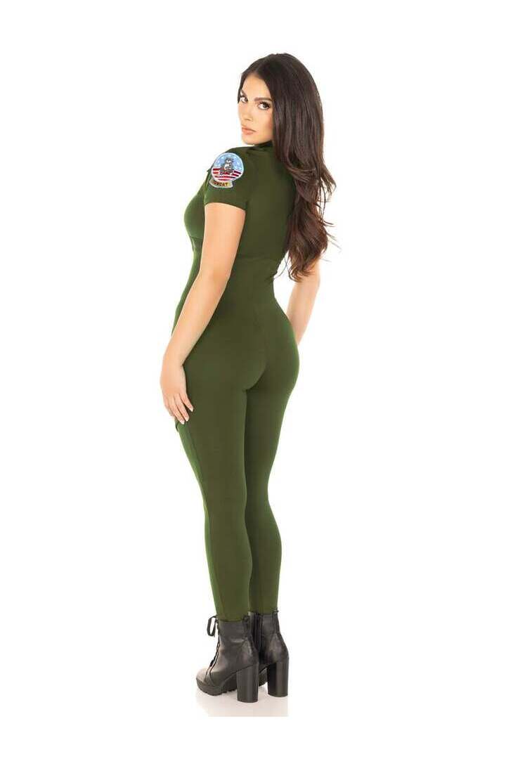 Leg Avenue Top Gun Costume Flight Suit in Green 6