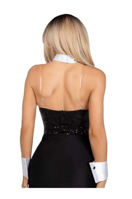 Leg Avenue Tuxedo Bow Tie and Cuff Costume Set White/Black in One Size 1