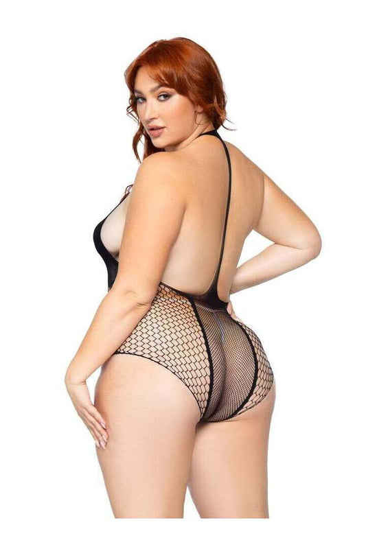 Leg Avenue Unfazed Plus Bodysuit Black in 1X/2X 1