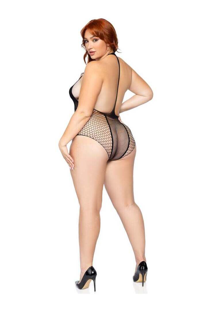 Leg Avenue Unfazed Plus Bodysuit Black in 1X/2X 5