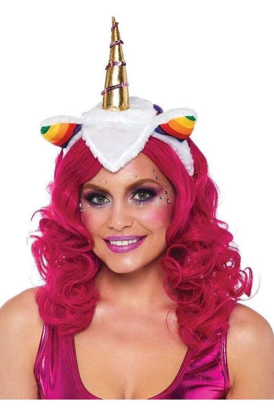 Leg Avenue Unicorn Headband with Rainbow Wig Mane Multicolor in One Size
