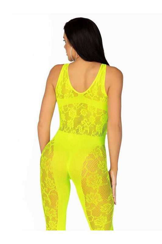 Leg Avenue Untamed Convertible Bodystocking Neon Yellow in One Size 1