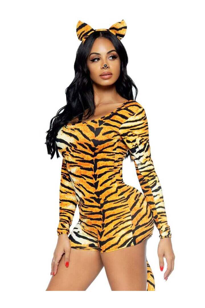Leg Avenue Untamed Tiger Costume in Orange/Black 2