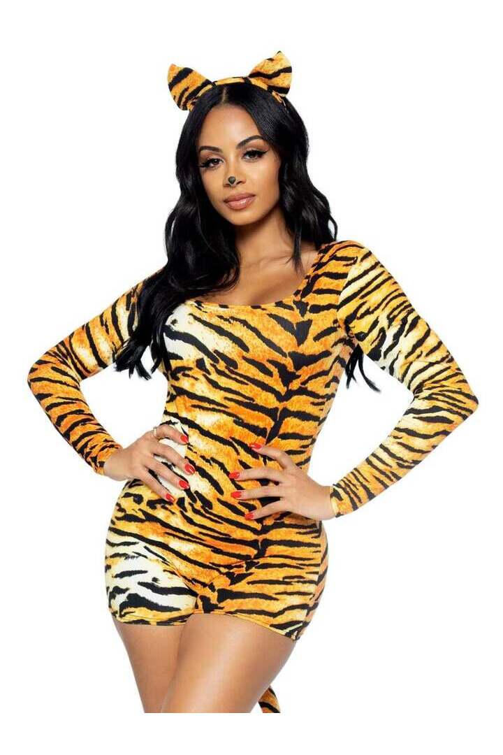 Leg Avenue Untamed Tiger Costume in Orange/Black 3