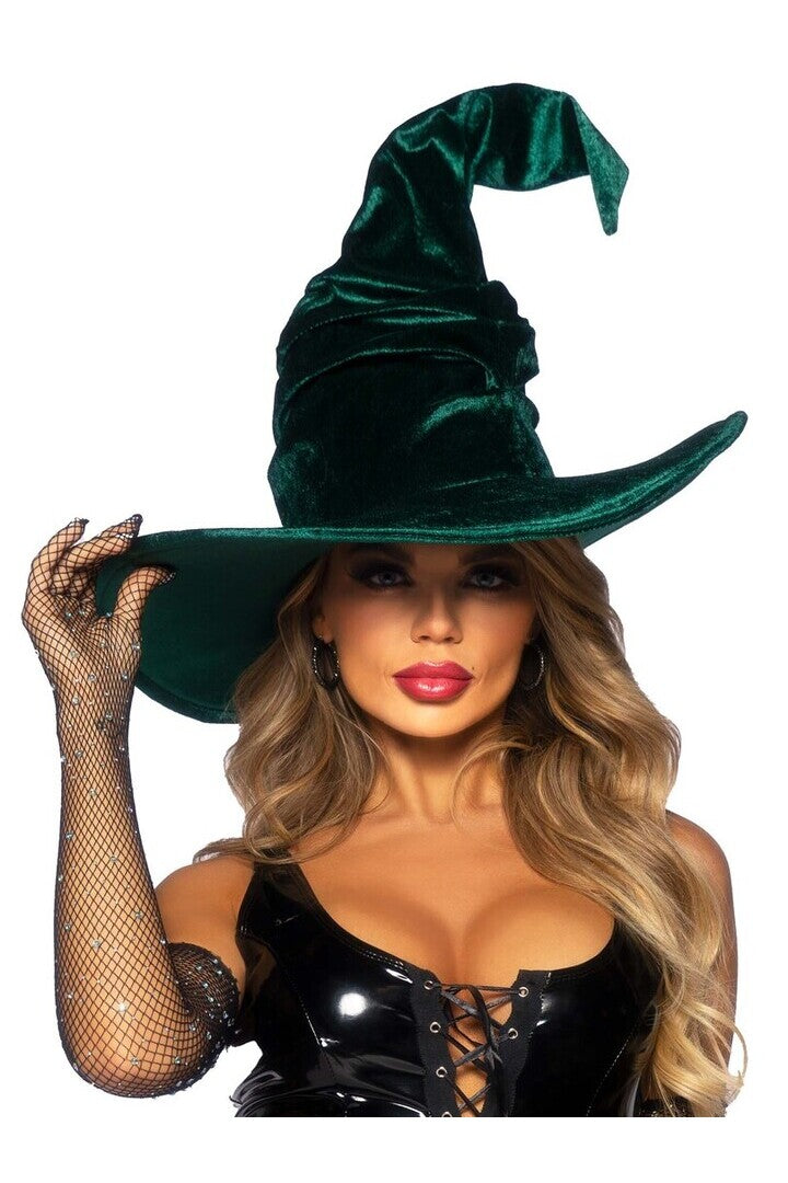 Leg Avenue Velvet Ruched Witch Hat in One Size 12