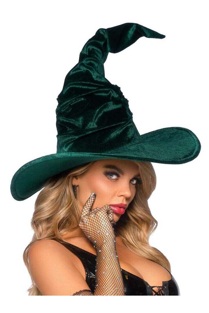 Leg Avenue Velvet Ruched Witch Hat in One Size 13