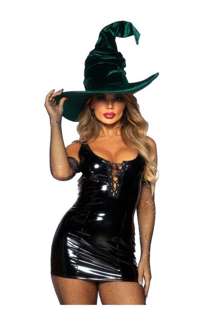 Leg Avenue Velvet Ruched Witch Hat in One Size 14