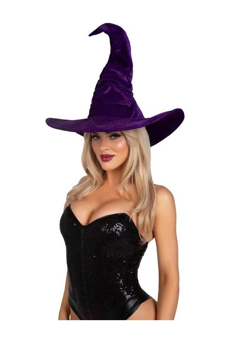 Leg Avenue Velvet Ruched Witch Hat in One Size 3
