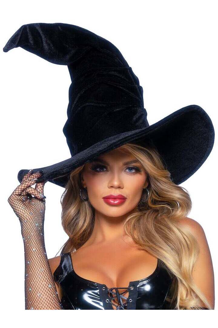 Leg Avenue Velvet Ruched Witch Hat in One Size 5