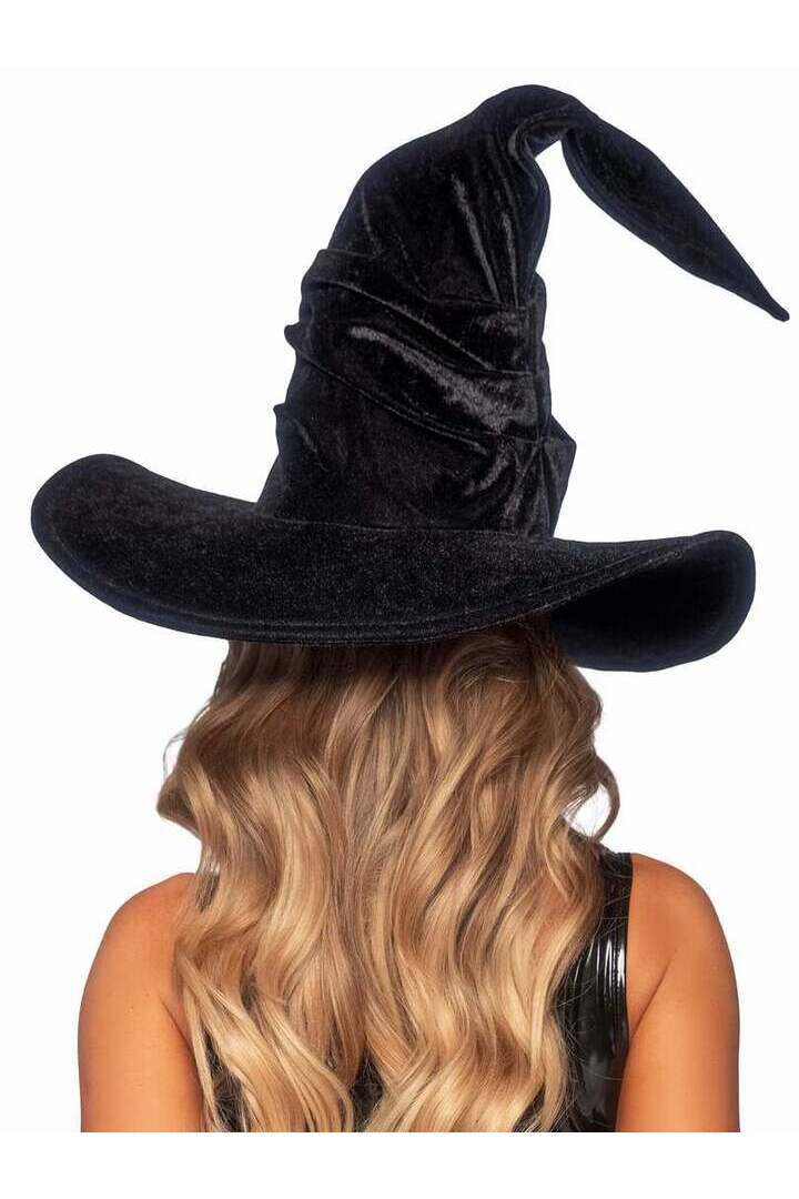 Leg Avenue Velvet Ruched Witch Hat in One Size 6