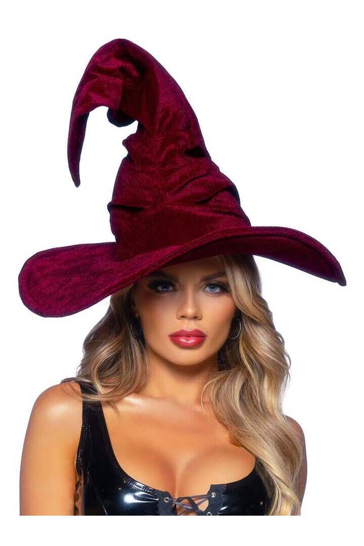 Leg Avenue Velvet Ruched Witch Hat in One Size 8