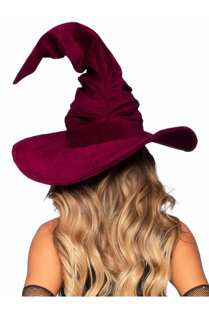 Leg Avenue Velvet Ruched Witch Hat in One Size 9