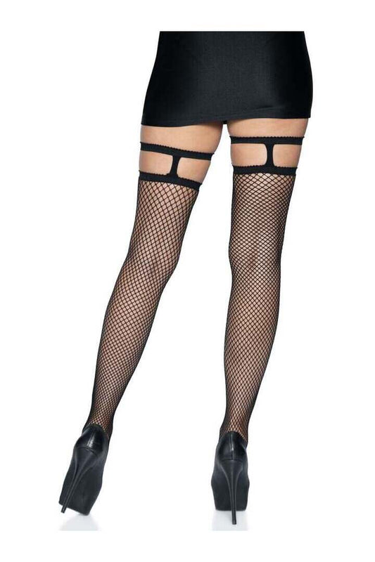 Leg Avenue Vivianne Garter Top Thigh Highs Black in One Size 1