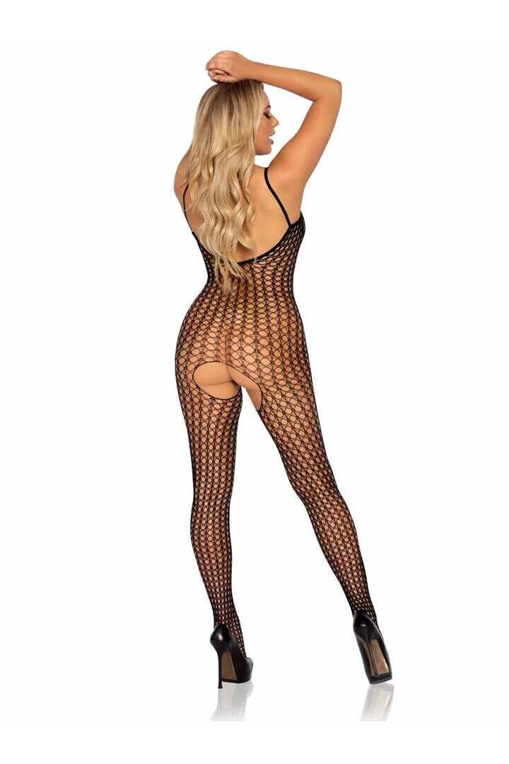 Leg Avenue Wicked Games Crochet Net Bodystocking Black in One Size 5