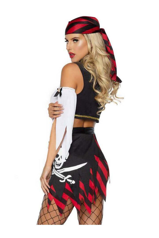 Leg Avenue Wicked Wench Pirate Costume in Red/Black 1