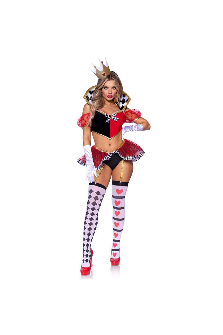Leg Avenue Wicked Wonderland Queen Costume Red/Black 3