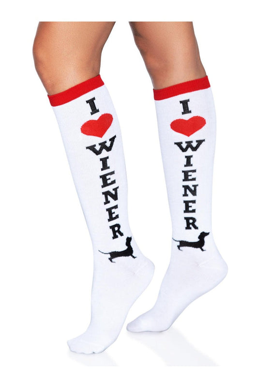 Leg Avenue Wiener Dog Knee High Socks Multicolor in One Size 5