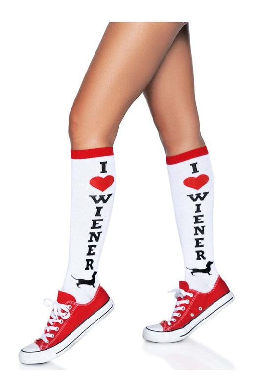 Leg Avenue Wiener Dog Knee High Socks Multicolor in One Size