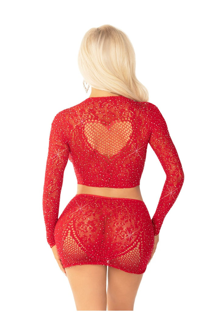 Leg Avenue Wildest Dreams Crop Top and Skirt Set in One Size 9